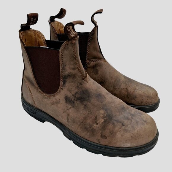 Blundstone Boots Womens Sz AU 6 US 9 Brown Leather Chelsea Work Comfort Durable - Picture 1 of 9